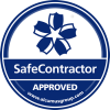 SafeContractor approved badge for groundwork gardening Sheffield